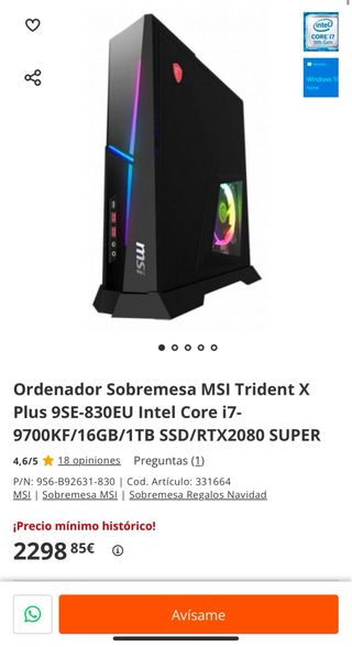 Ordenador MSI Trident X Plus 9SE-830EU