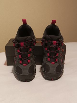 Zapatillas Merrell Trekking Mujer Negras Rojas