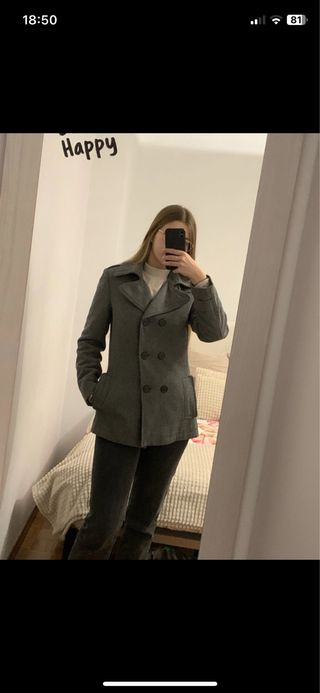 Abrigo gabardina gris