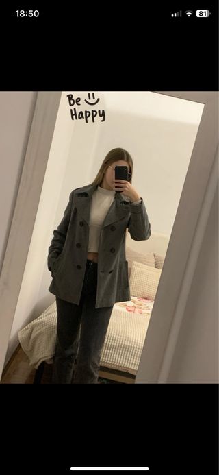 Abrigo gabardina gris