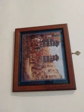 Tris Stampe Napoli Antica con Cornice Legno