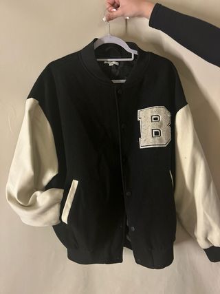 Chaqueta Bomber Subduet Negra y Blanca Talla M-L