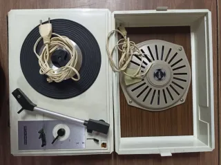 Tocadiscos Faro Beige/Blanco Vintage