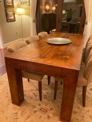 Mesa comedor madera tropical maciza