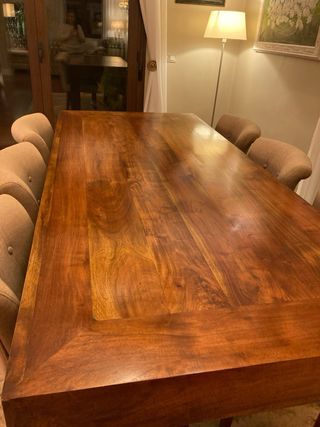 Mesa comedor madera tropical maciza