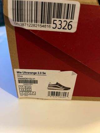 Zapatillas Vans Ultrarange 2.0 Gris/Verde. T. 45