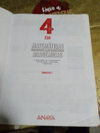 Libro de 4 eso matemáticas