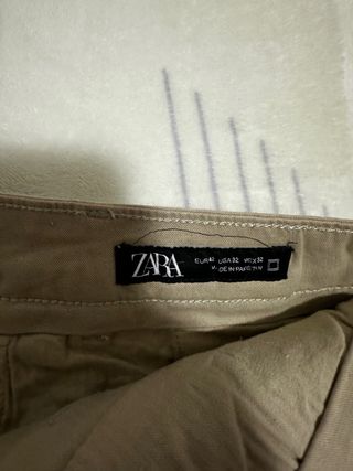 lote de Pantalones Zara Talla M Beige Azul y Negro
