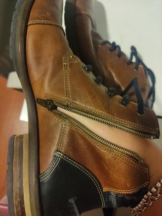 Botines piel marrón, interior lana 43 hombre