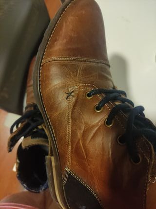 Botines piel marrón, interior lana 43 hombre