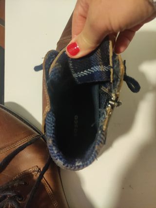 Botines piel marrón, interior lana 43 hombre