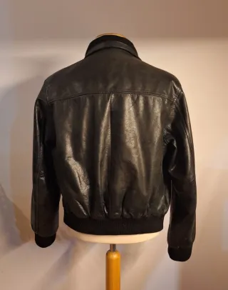 Chaqueta de piel Oakwood bomber negra