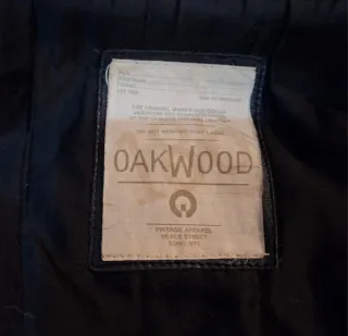 Chaqueta de piel Oakwood bomber negra