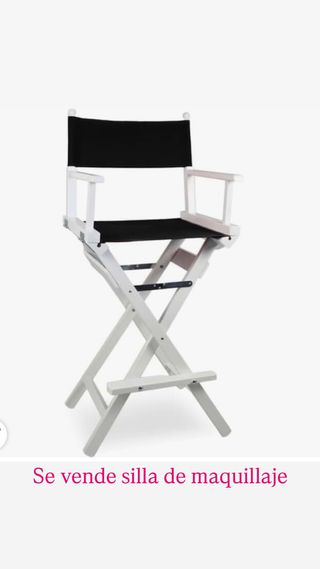 Silla de maquillaje plegable blanca