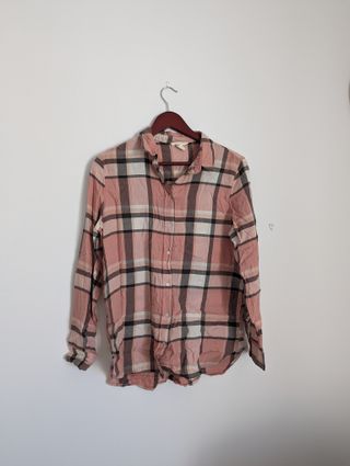 Camisa H&M cuadros rosa manga larga