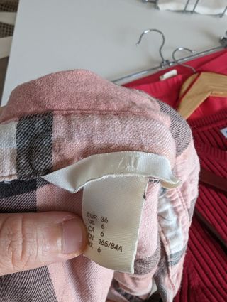 Camisa H&M cuadros rosa manga larga