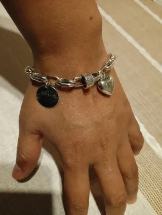 Pulsera Plata 925 Corazón y Smile