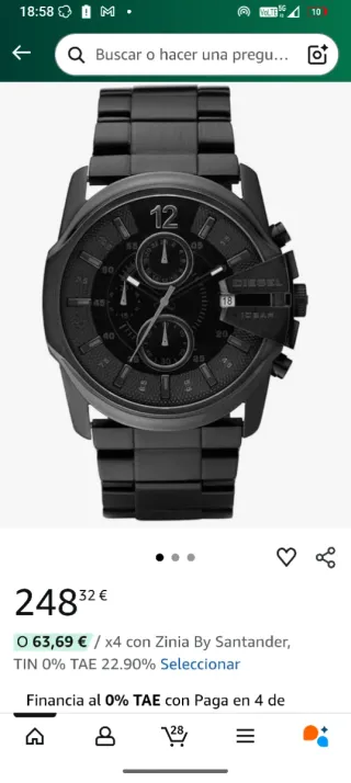 Reloj Diesel Hombre Negro Nuevo