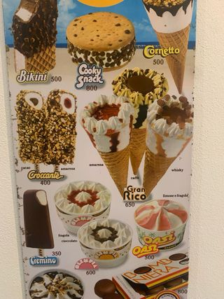 Listino Prezzi Gelati Algida Anni '90