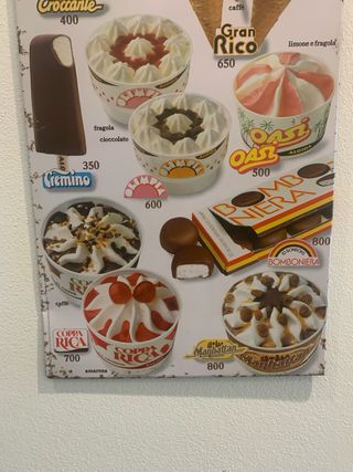 Listino Prezzi Gelati Algida Anni '90