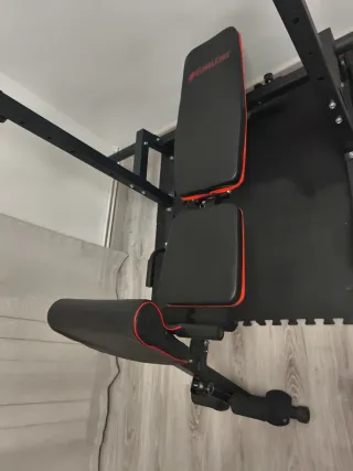 BANCO DE PESAS Y SOPORTE DE BARRA AJUSTABLES