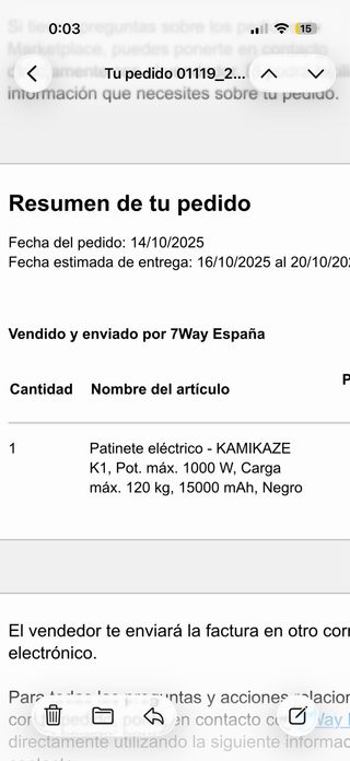 Patinete Eléctrico Kamikaze