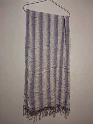 Pañuelo Fular Rayas Morado Blanco