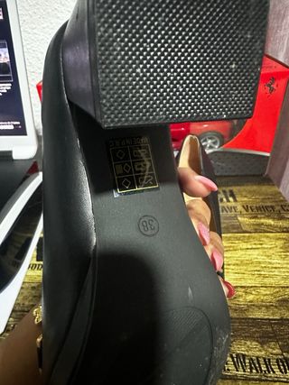 Zapatos negros tacón cadena talla 38
