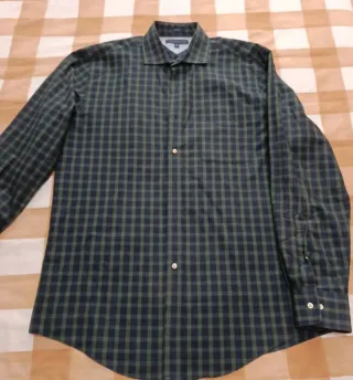 Camisa Tommy Hilfiger cuadros verde y azul marino