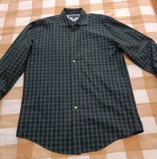 Camisa Tommy Hilfiger cuadros verde y azul marino