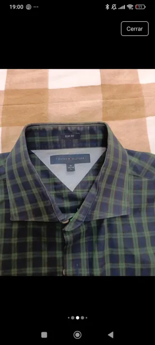 Camisa Tommy Hilfiger cuadros verde y azul marino