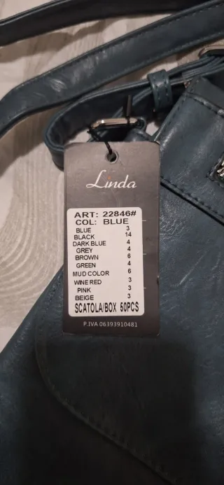 Borsello tracolla blu petrolio Linda nuovo