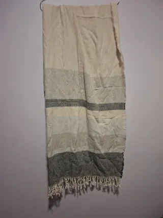 Pañuelo Fular Rayas Gris Blanco