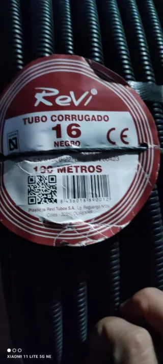 Tubo Corrugado Revi 16mm Negro 100m