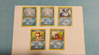 Lote 5 Cartas Pokémon: Seel, Dewgong, Goldeen, Sea