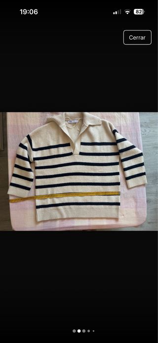 Jersey ZARA rayas beige y negro