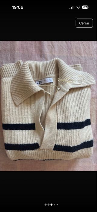 Jersey ZARA rayas beige y negro