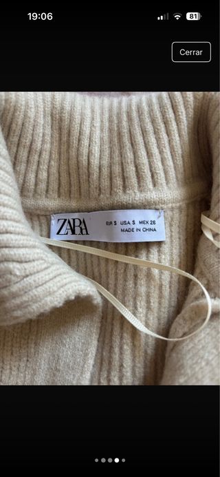 Jersey ZARA rayas beige y negro