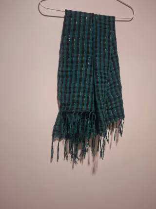 Pañuelo Fular Cuadros Verde Negro