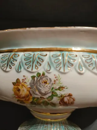 Centrotavola vintage porcellana oro zecchino