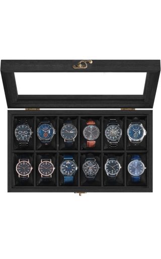 SONGMICS Caja para Relojes con 12 Compartimentos