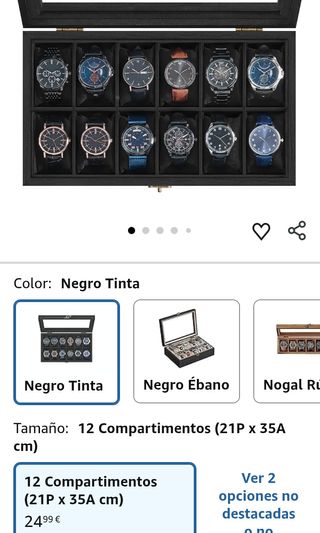 SONGMICS Caja para Relojes con 12 Compartimentos