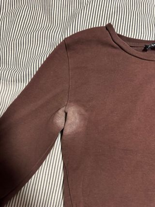 Crop Top Zara Manga Larga Marrón