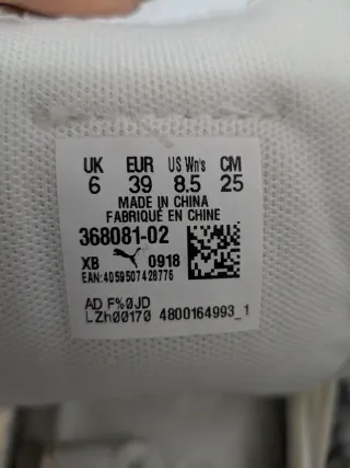 Zapatillas Puma Blancas Mujer Talla 38