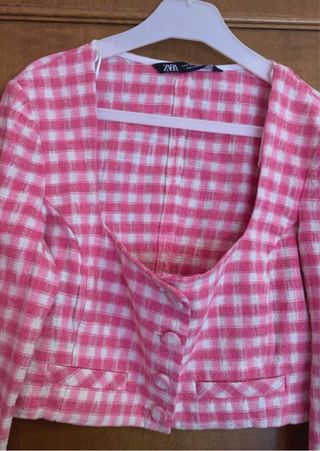 Blusa Zara a quadri rosa taglia M