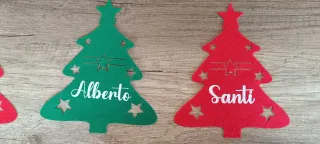 Porta cubiertos Navidad personalizados árbol