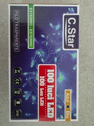 Luci di Natale blu da esterno 10 metri