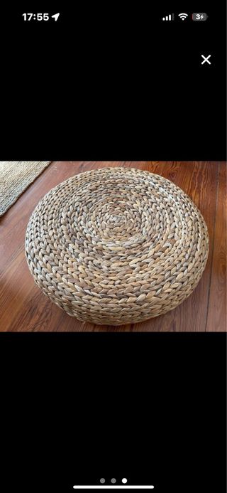 Puf redondo mimbre Ikea