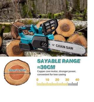 Motosega 12 con 2 batterie e caricabatterie