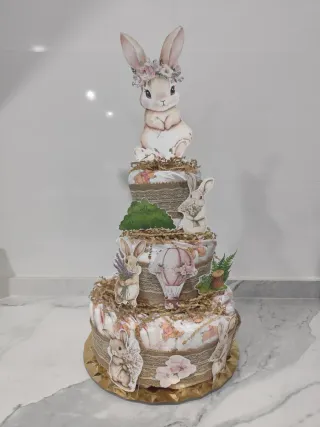 Tarta de pañales temática Navidad
